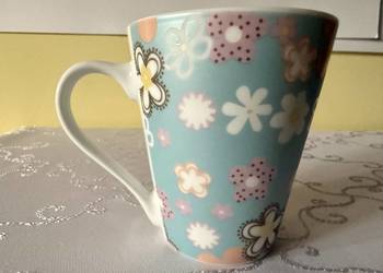 Kubek porcelanowy z kwiatami 250 ml Elegancki ceramiczny kolorowy dekoracyj