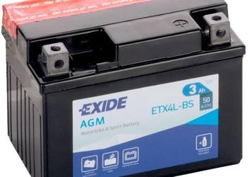 Akumulator motocyklowy EXIDE ETX4L-BS YTX4L-BS 12V 3Ah 50A P