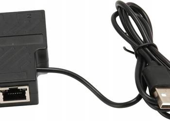 Rozgałęziacz Ethernet 2 Gniazda RJ45 2szt z USB