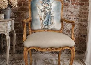Eleganckie krzesło Vintage/Retro z motywem kotów