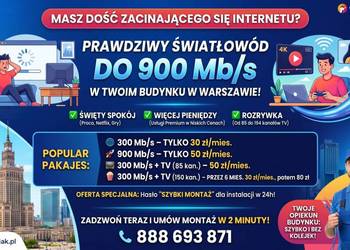 Internet Światłowodowy w Twoim bloku! Od 30 zł/mies. | Szybki Montaż