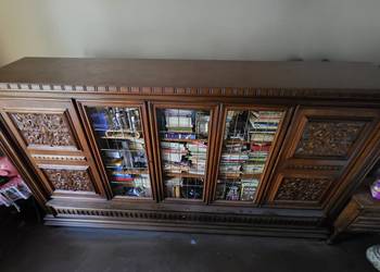 Duża dębowa biblioteka antyczna