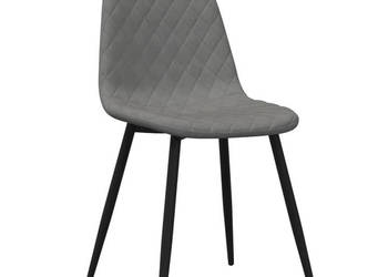 Krzesła stołowe 6 szt. jasnoszare obite aksamitem WM-3082881