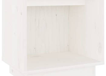 Szafka nocna biała 40x30x40 cm lite drewno sosnowe WM-813337