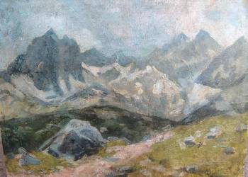 Obraz olejny Góry antyk