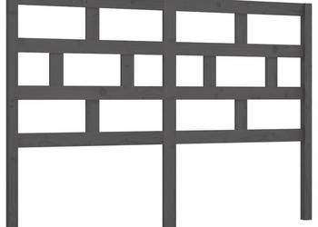 Wezgłowie łóżka szare 146x4x100 cm lite drewno sosnowe WM-814196