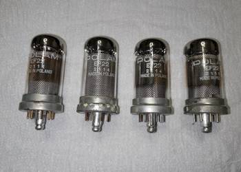 Lampy elektronowe: POLAM EF22 (sparowane), cena za 4 szt.