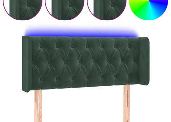 Zagłówek do łóżka z LED ciemnozielony 93x16x78/88 cm aksamit WM-3123611