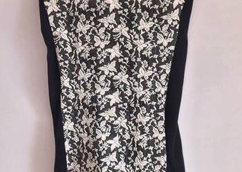 Nowa sukienka RESERVED czarna biały wzór floral M L 38 40