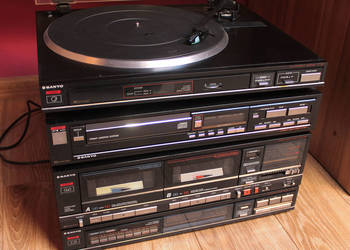 SANYO Japońska wieża. Tuner JT 760L, Gramofon TP 760, Deck RDW 760, CD