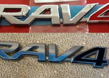 NOWY znaczek RAV4 srebrny emblemat logo klejane