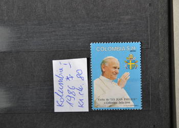 Znaczki. Papież Jan Paweł II Kolumbia I ** Ks Chrostowski 80