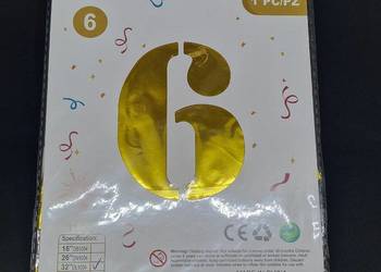 Balon Foliowy w Kształcie Cyfry  1 szt XXL Złota Cyfra Dekor
