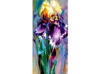 Kowalik - Irysy II Obraz olejny 20x50cm  kwiaty Irys wiosna bukiet