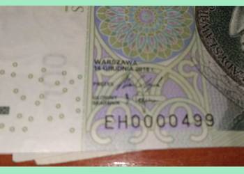 Banknot 100zł kolekcjonerski złoty "numer" seria EH 0000499