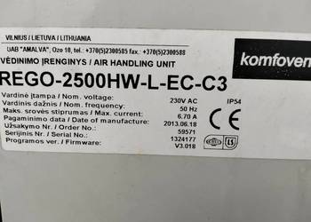 Centrala Wentylacyjna Rekuperator Komfovent Rego-2500HW-L-EC-C3