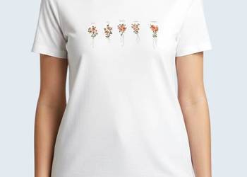 Damska bluzka biała bawełniana z krótkim rękawem C&A 36/S