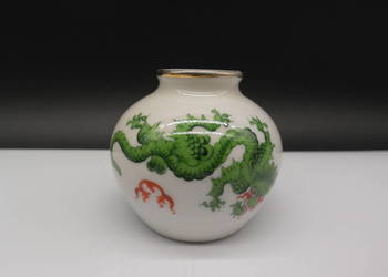 Porcelanowy wazon/wazonik Meißner Handmalerei motyw smoka