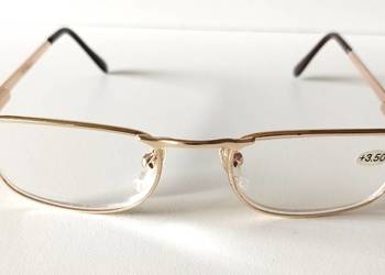 Okulary korekcyjne plusy +3,50 Szkło z PRL-u vintage