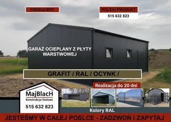 Praktyczny Grafit Garaż Blaszany |Wiata|Hala | Niskie Ceny – Maj-BlacH