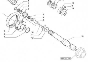New Holland T6010 T6070 Oś 920mm l 5199541
