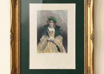 "Luisel" – Portret Vintage w Zielonym Passepartou