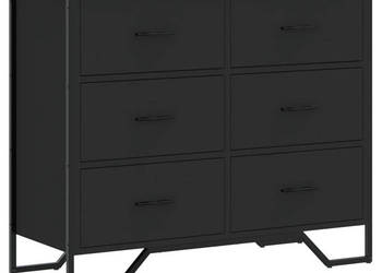 Komoda czarna 91x355x745 cm materiał drewnopochodny WM-3295302