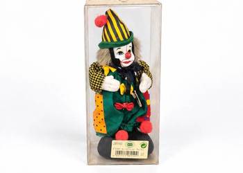 Kolekcjonerska lalka klaun z porcelany BUTHE Vintage w pudełku