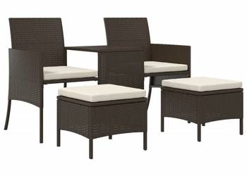 vidaXL 2-os. sofa ogrodowa ze stolikiem i podnóżkami, rattan PE(SKU:44451)