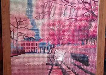 44cm/34cm stary plakat haft diamentow Wieża Eiffla w Paryżu