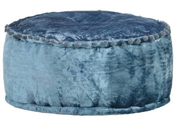 Puf okrągły aksamitny 40x20 cm niebieski WM-287566