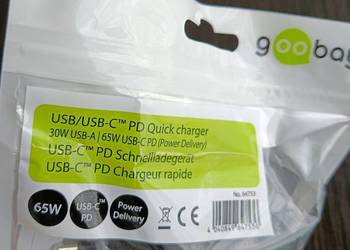 Szybka ładowarka sieciowa USB-C 65W quick charger 3-portowy