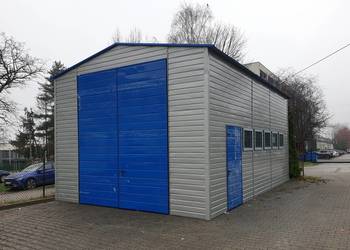 Blaszana hala 5×8m – srebrny/niebieski