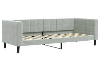 Sofa z funkcją spania jasnoszara obita aksamitem 80x200 cm WM-354001