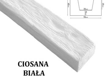 Belka Rustykalna Ciosana 9x6 cm Biała