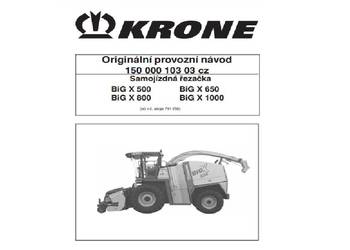 Krone BIG X 1000, 500, 800, 650 sieczkarnia instrukcja obsł.