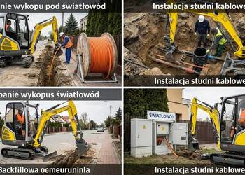 Wynajem Minikoparki pod Światłowody i Kanalizację Teletechniczną