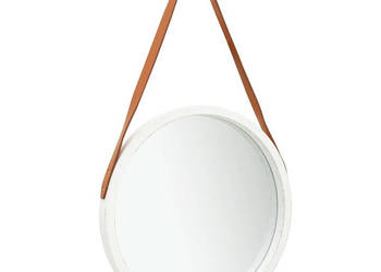 Lustro ścienne na pasku 50 cm białe WM-320364