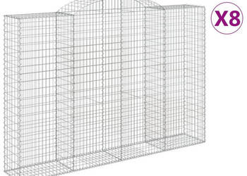 Kosze gabionowe 8 szt 300x50x200/220 cm galwanizowane żelazo WM-3146797