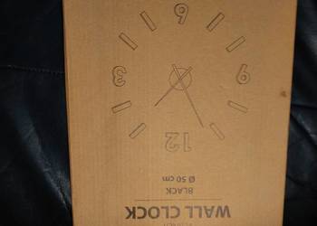 Zegar ścienny czarny Nowy średnica 50 cm