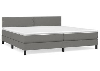Łóżko kontynentalne z materacem ciemnoszara tkanina 200x200 cm WM-3140002