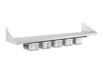 Półka 120cm + 5 pojemników GN1/4 stal nierdzewna