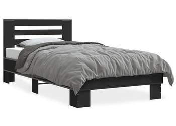 Łóżko Metalowe Czarne Rama Łóżka Ze Stelażem 75x190 cm WM-845657