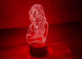 nowa lampka nocna 3D zmieniająca kolory zasilanie 3 AA