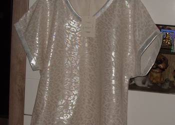 Bluzka w Panterkę srebrne dodatki _dekolt V _r. Owersize / XL