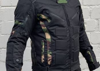 Kurtka motocyklowa tekstylna wstawki Moro Ochraniacze