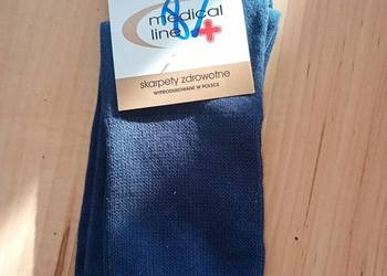 skarpety skarpetki 44-46 zdrowotne bezuciskowe granatowe Medical Line