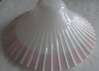 Klosz Do Lampy Sufit. Stożek Falisty Plastik Mocny Biało-Róż