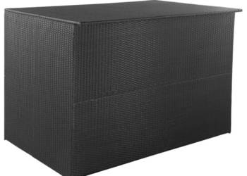 Skrzynia ogrodowa, czarna, 150 x 100 x 100 cm, rattan PE(SKU:44245)