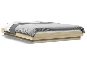 Rama łóżka z LED dąb sonoma 135x190 cm WM-3281135